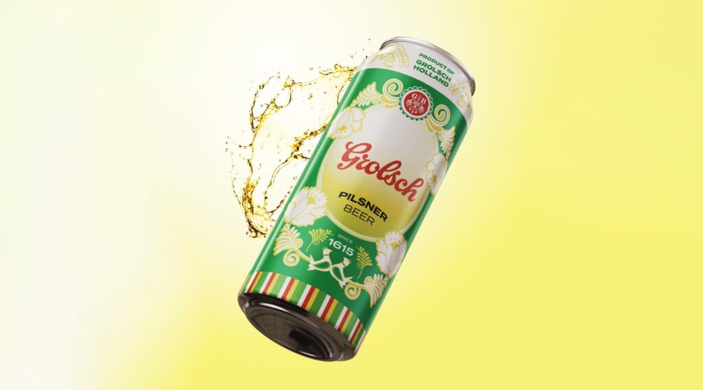 Grolsch beer can redesign as a mock project that focuses on the heritage of the brand.