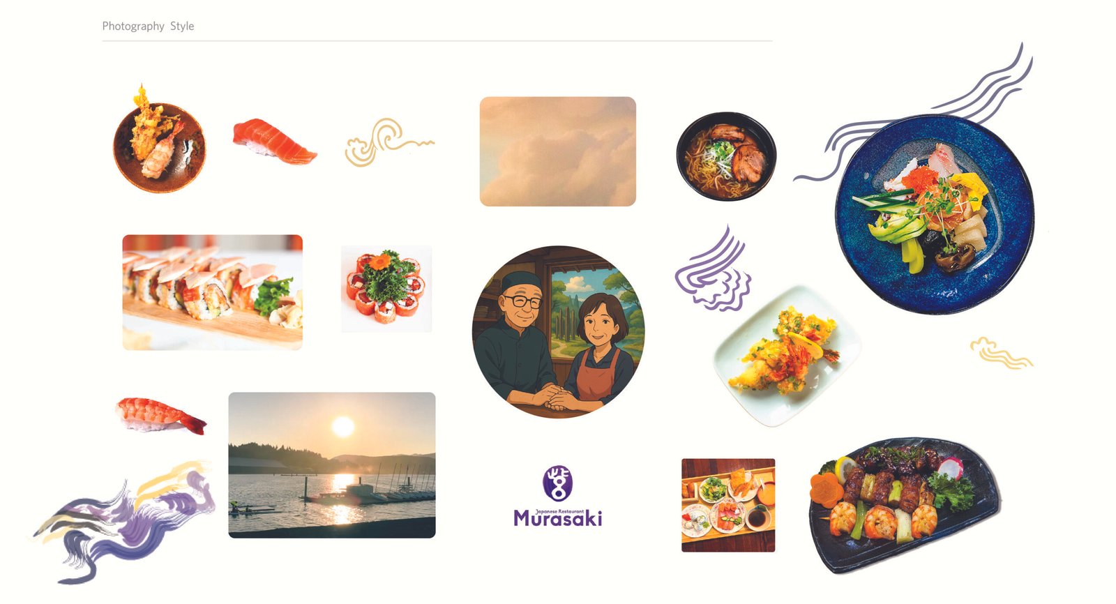 photography style and mood reference for Murasaki Japanese Restaurant as part of their branding elements
